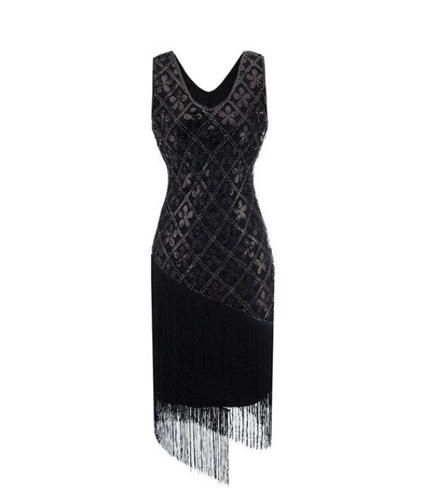 20-Tals Vintage Plus Size Svart Klänning