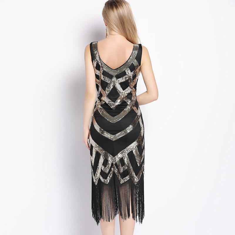 20-Tals Vintageklänning Svart Guld