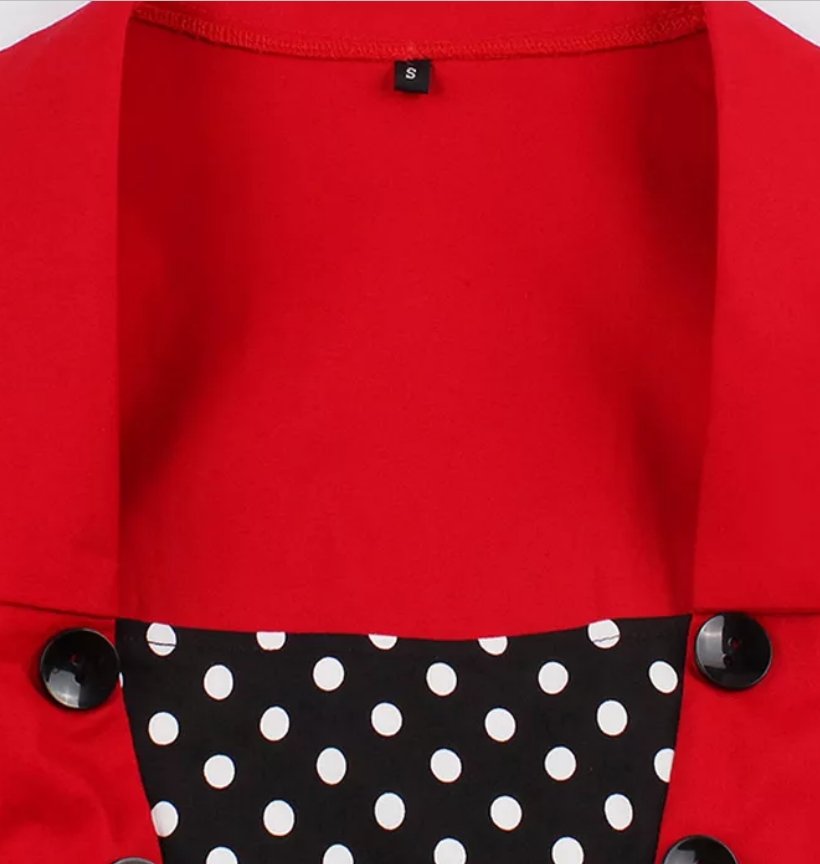 50-Tals American Red Polka Dot Dress