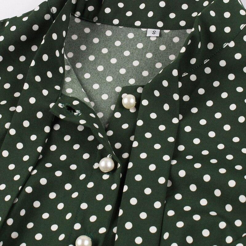 50-Tals Vintage Grön Prickig Klänning