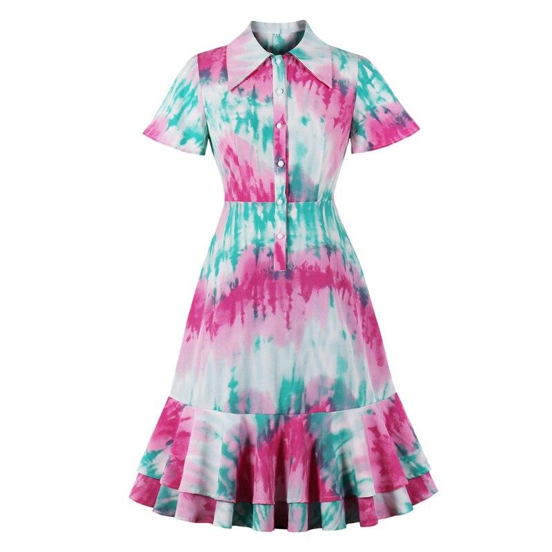 Vintage Dye-Klänning Från 60-Talet