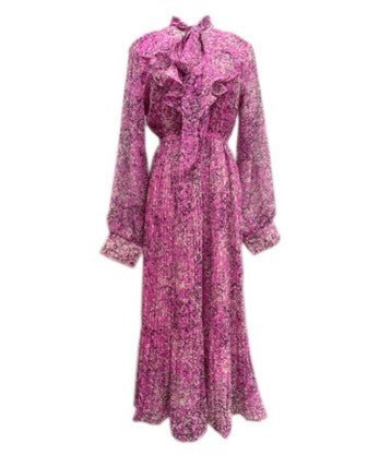Vintage Rosa Blommig Ceremoniklänning