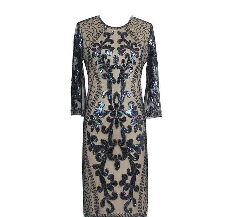 Aftonklänning I Beige Gatsby-Stil