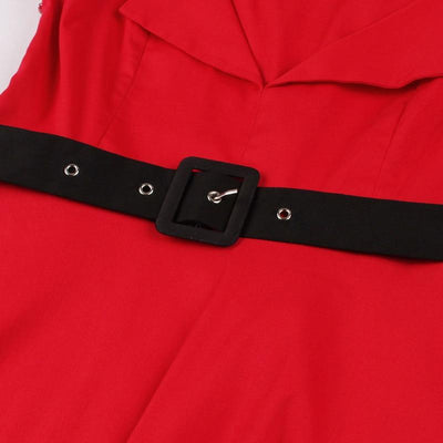 Vintage Rockabilly Röd Aftonklänning