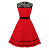 Vintage Rockabilly Röd Aftonklänning