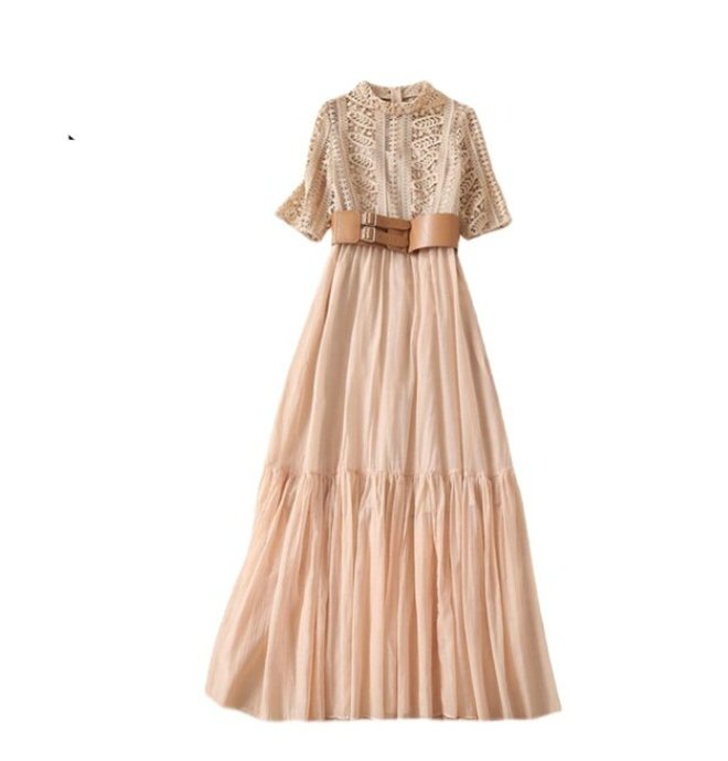 Vintage Ljusrosa Spetsklänning