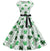 Vintage Vit Polka Dot Blomma Utsvängda Klänning