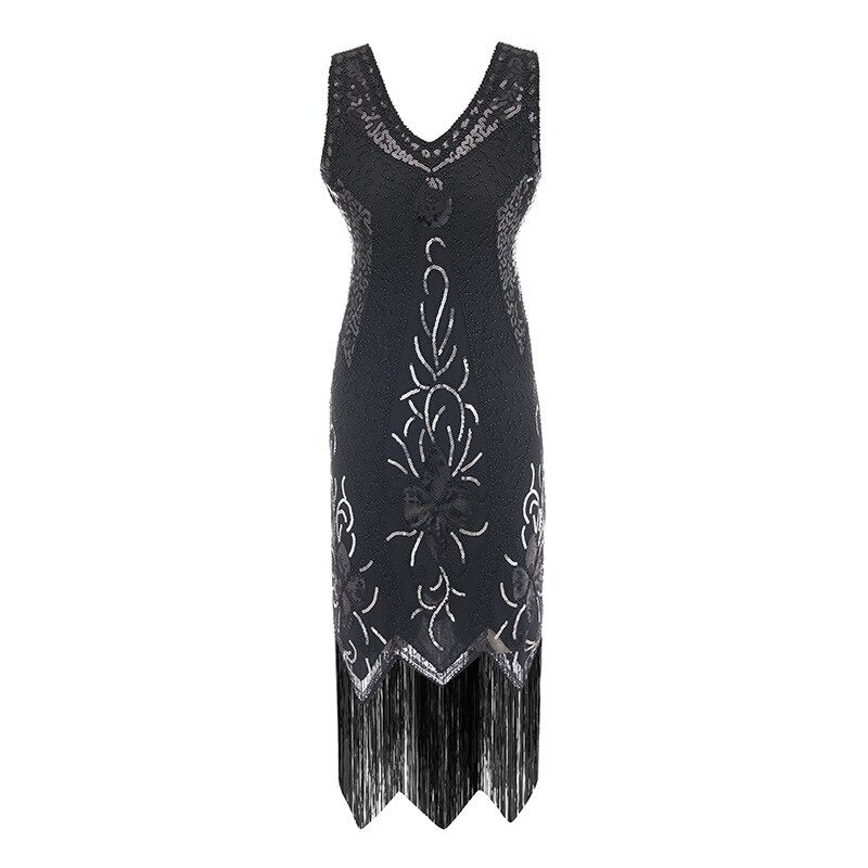 Gatsby Klänning - Charleston Black Silver