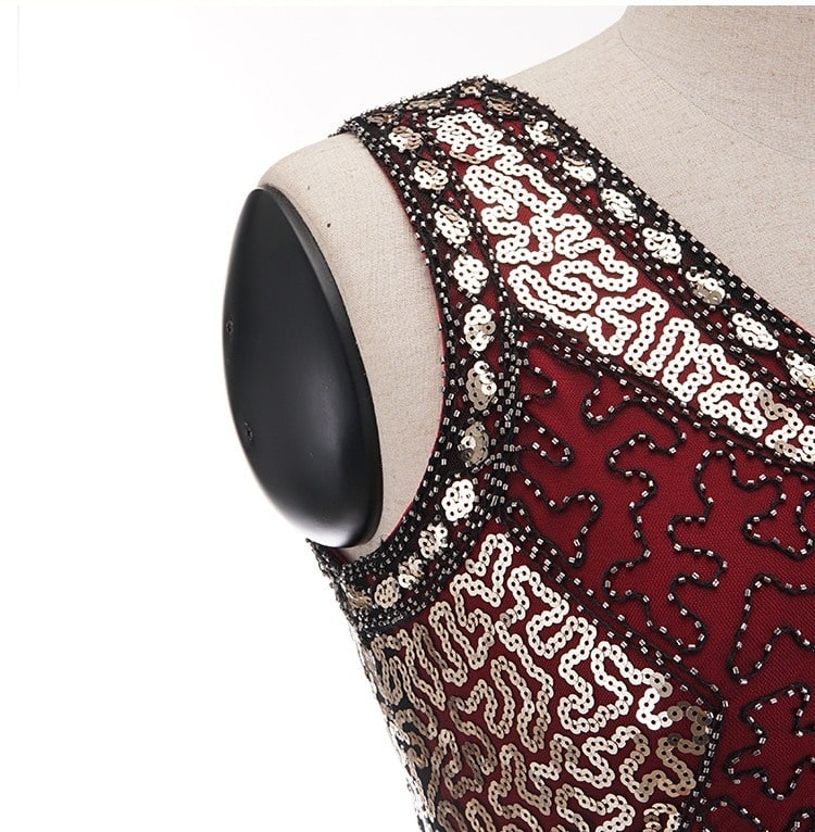 Gatsby Klänning - Röd Charleston