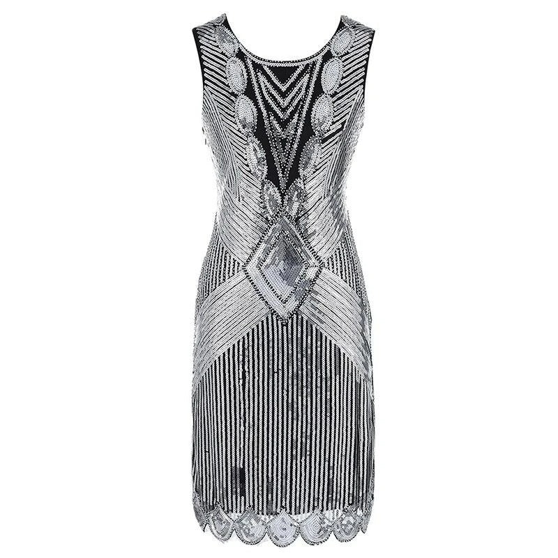 Silver Kort Gatsby Klänning