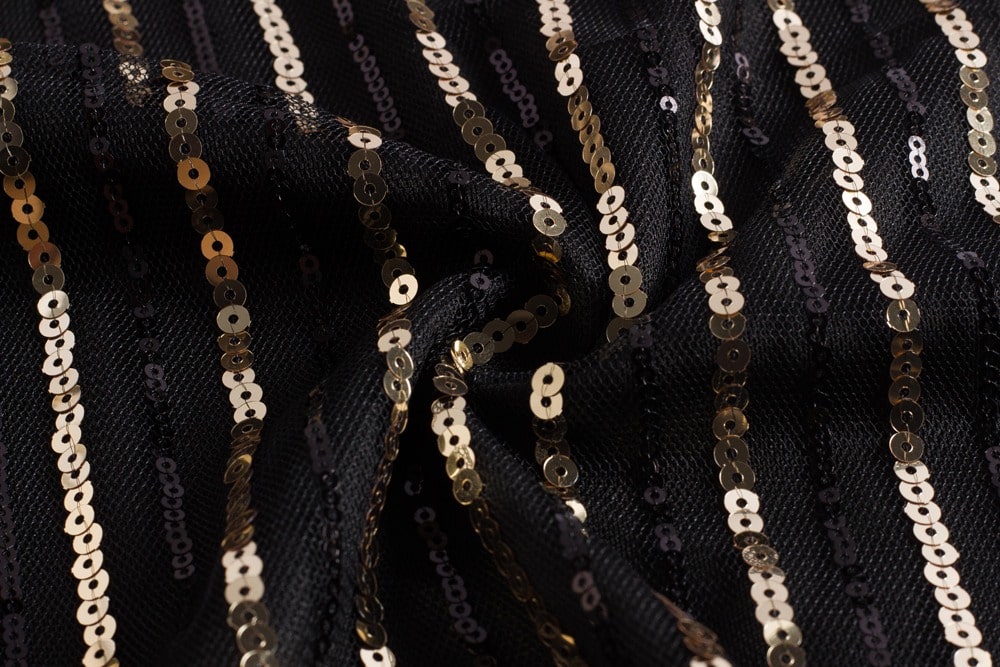 Svart Och Guld Kort Gatsby-Klänning