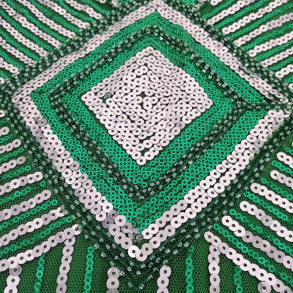 Grön Kort Gatsby-Klänning