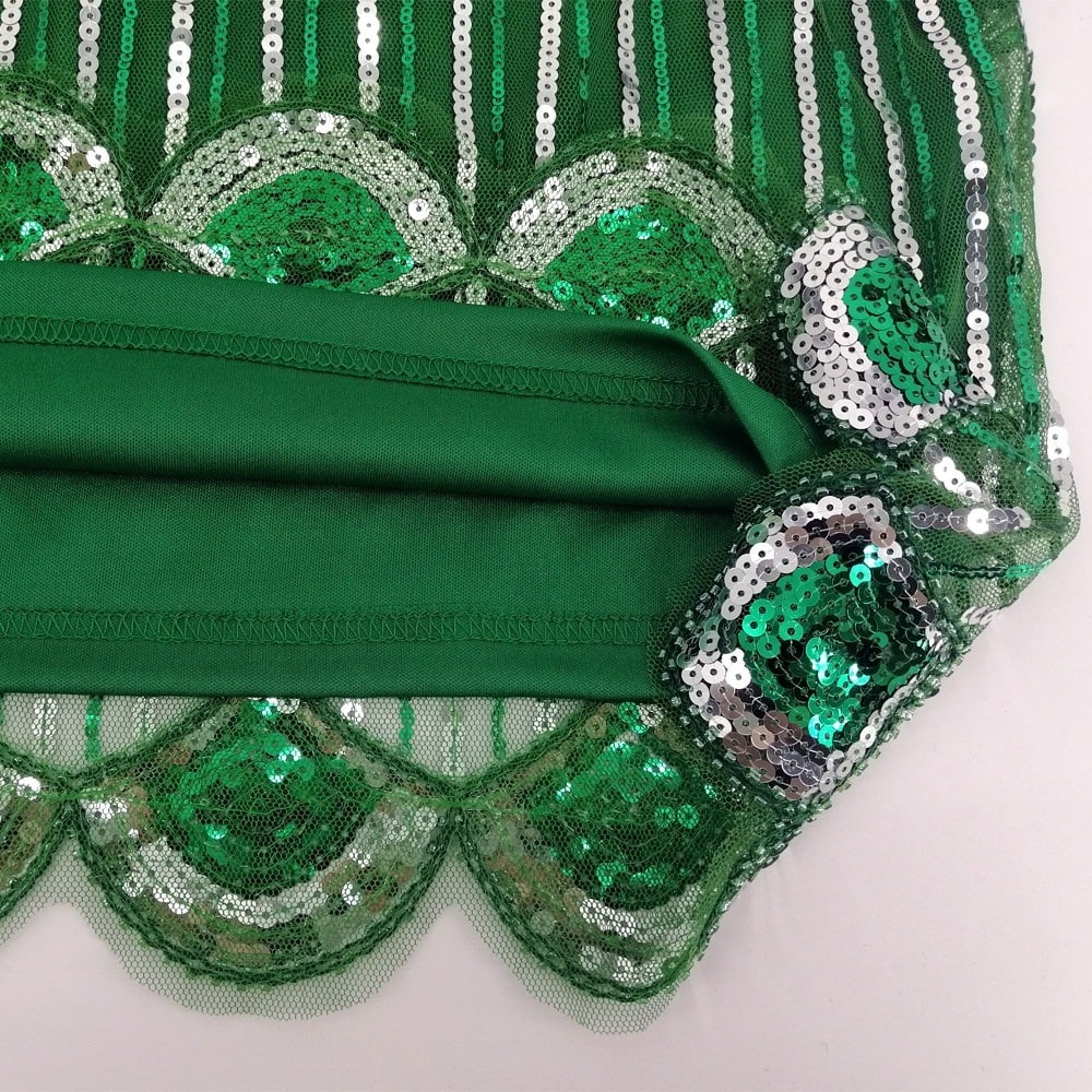 Grön Kort Gatsby-Klänning