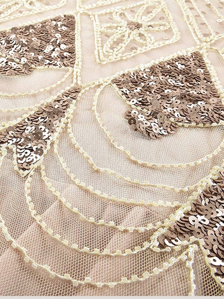 Ivory Haute Couture Lång Gatsby Klänning