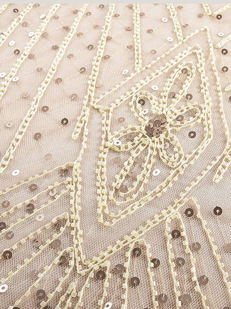 Ivory Haute Couture Lång Gatsby Klänning