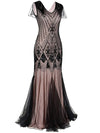 Rosa Haute Couture Lång Gatsby-Klänning