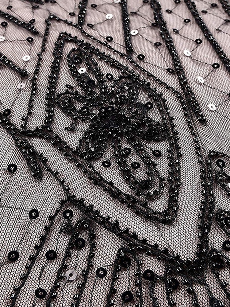 Rosa Haute Couture Lång Gatsby-Klänning