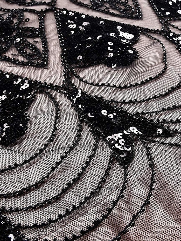 Rosa Haute Couture Lång Gatsby-Klänning