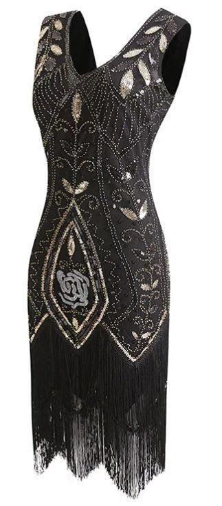 Black Feather Gatsby Klänning