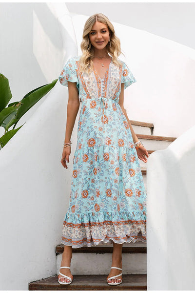 Vintage Bohemian Långklänning