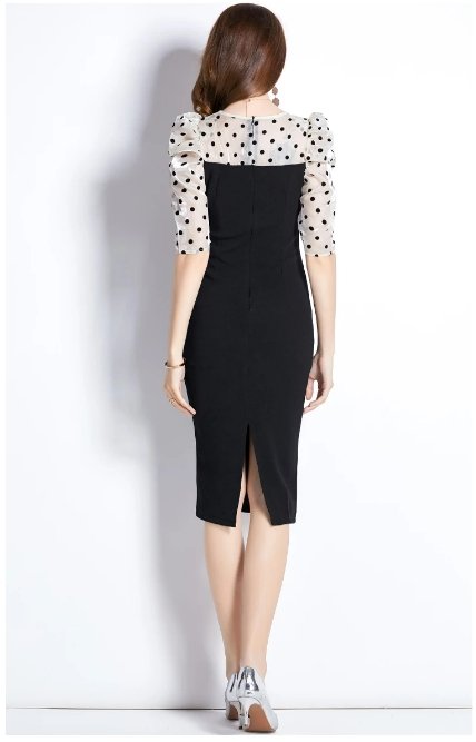 Vintage Polka Dot Midiklänning