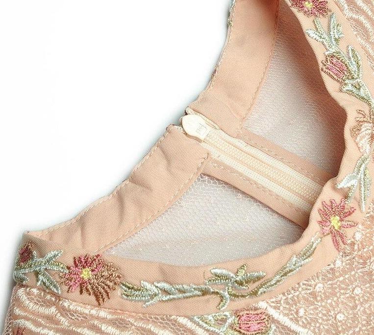 Mellanlånga Klänning 30-Tal 40-Tal Rosa