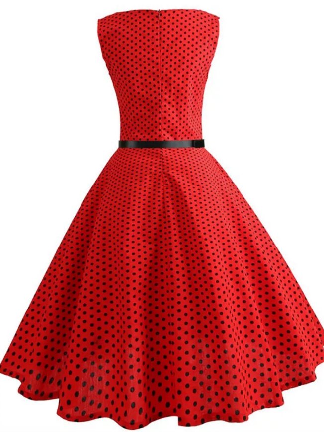 Röd 50-Tals Pin Up-Klänning