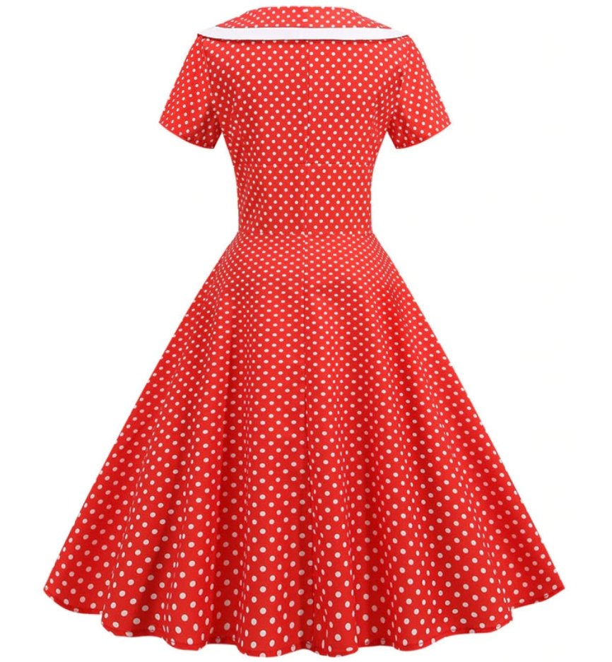 Röd Retro Brudtärnaklänning