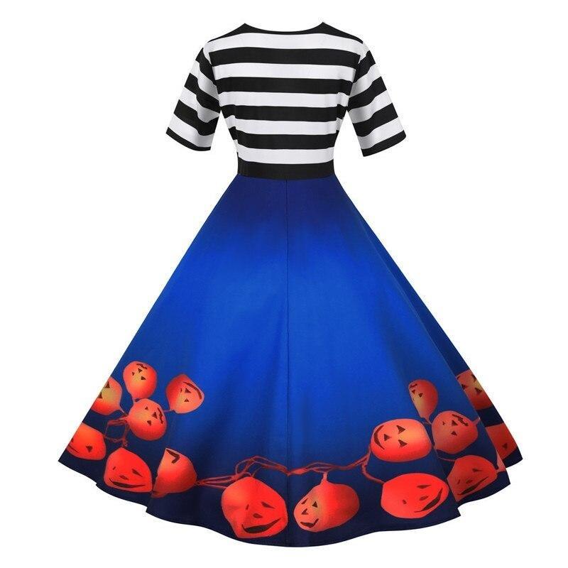 Retro Halloween Blå Klänning
