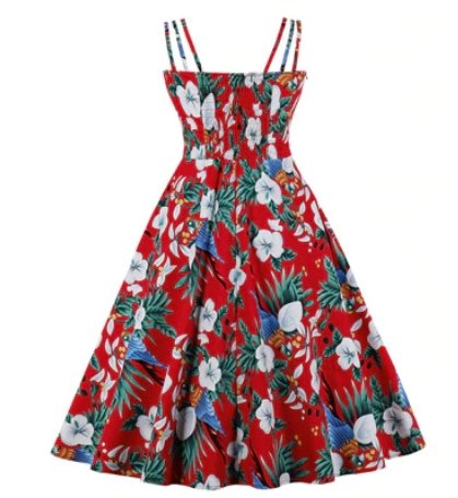 50-Tals Rockabilly Klänning Röd