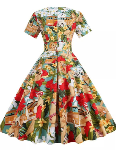 Klänning I Vintage Patchworkstil Från 50-Talet