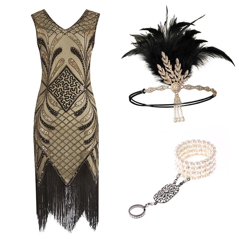 20-Tals Gatsby Style Dress Champagne