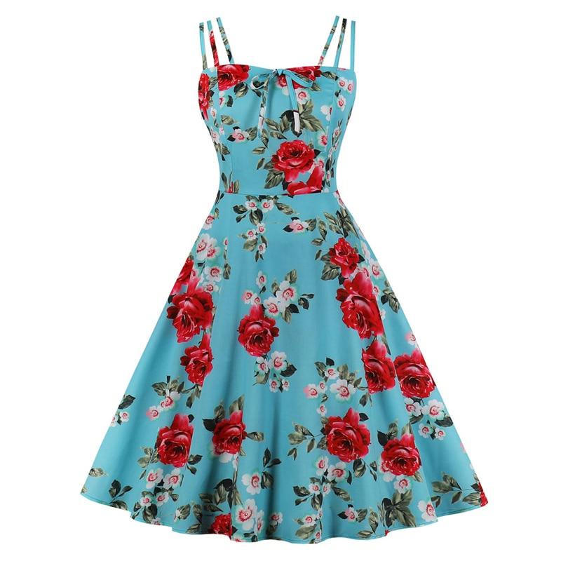 Plus Size Vintage Style Klänning Rosor