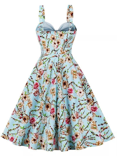 Vintage Tunika Klänning Färska Blommor