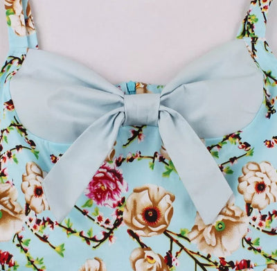 Vintage Tunika Klänning Färska Blommor