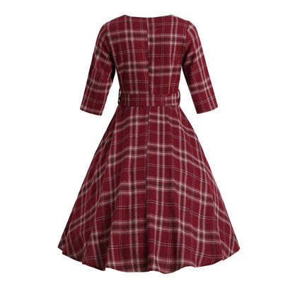 Vintage 3/4 Burgundy Klänning 1960
