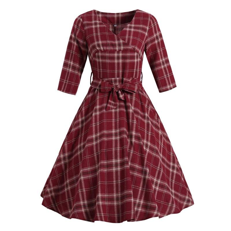 Vintage 3/4 Burgundy Klänning 1960