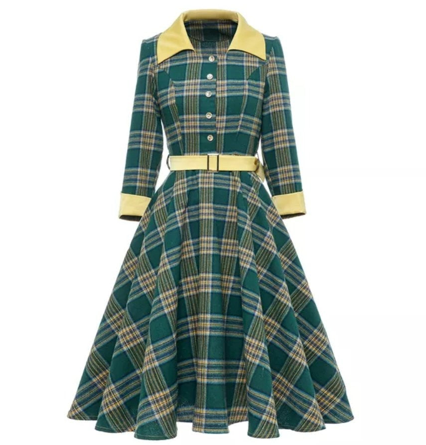 Vintage 3/4 Randig Klänning