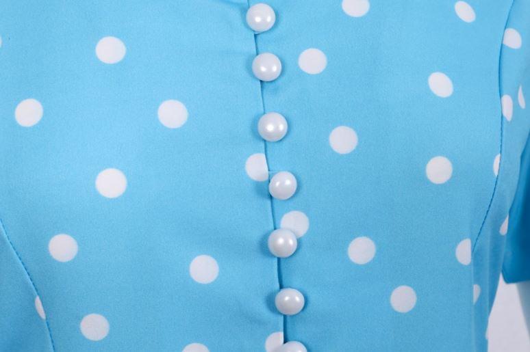 Vintage 50s Sky Polka Dot Klänning