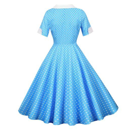 Vintage 50s Sky Polka Dot Klänning
