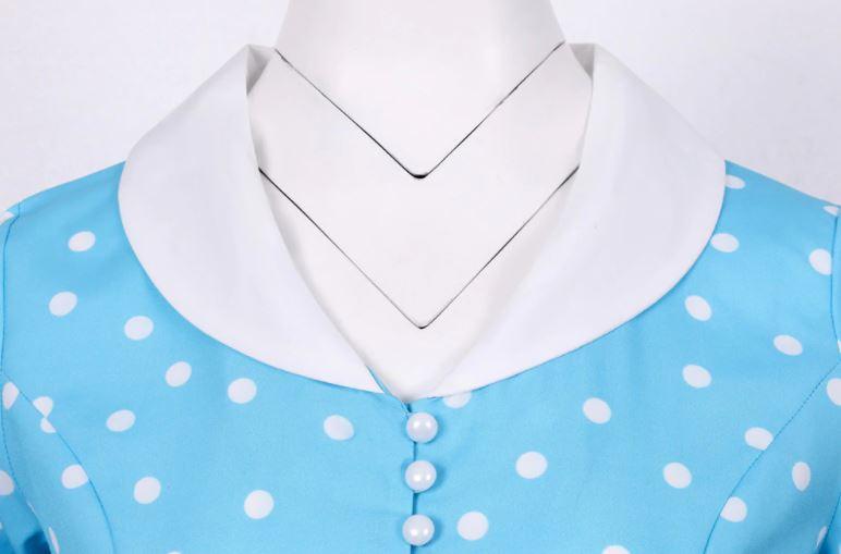 Vintage 50s Sky Polka Dot Klänning