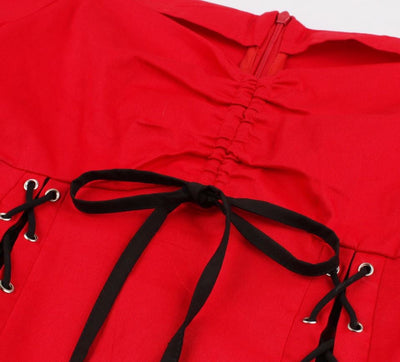 Vintage 50s Plus Size Röd Klänning