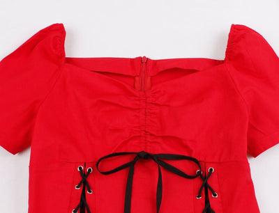 Vintage 50s Plus Size Röd Klänning