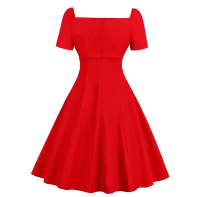 Vintage 50s Plus Size Röd Klänning