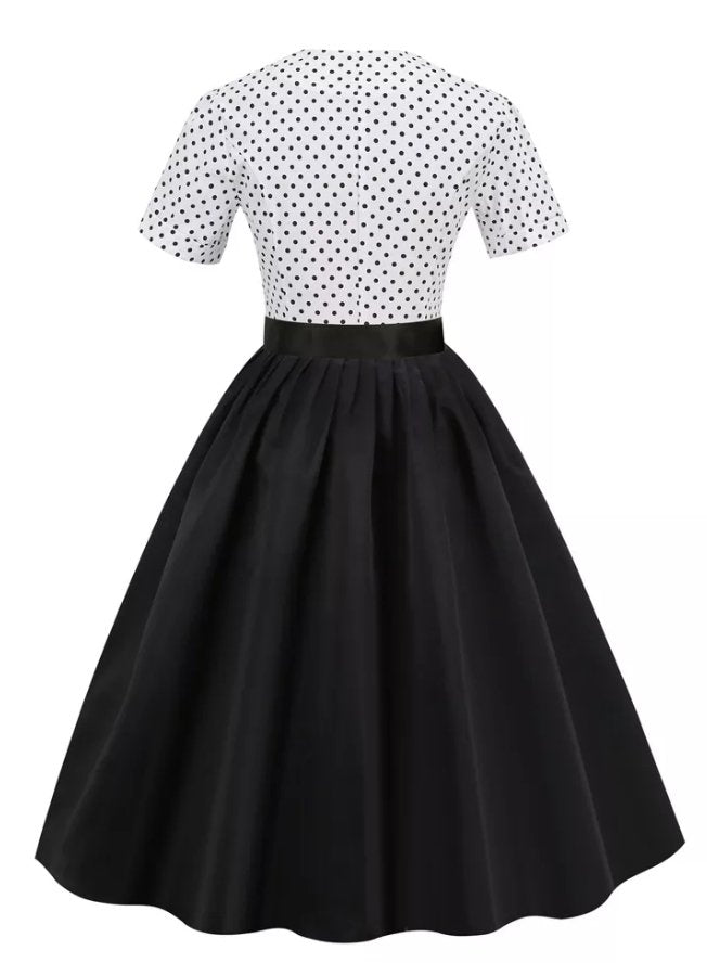 Vintage 60-Tals Svartvit Klänning