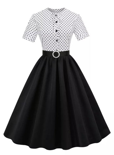 Vintage 60-Tals Svartvit Klänning