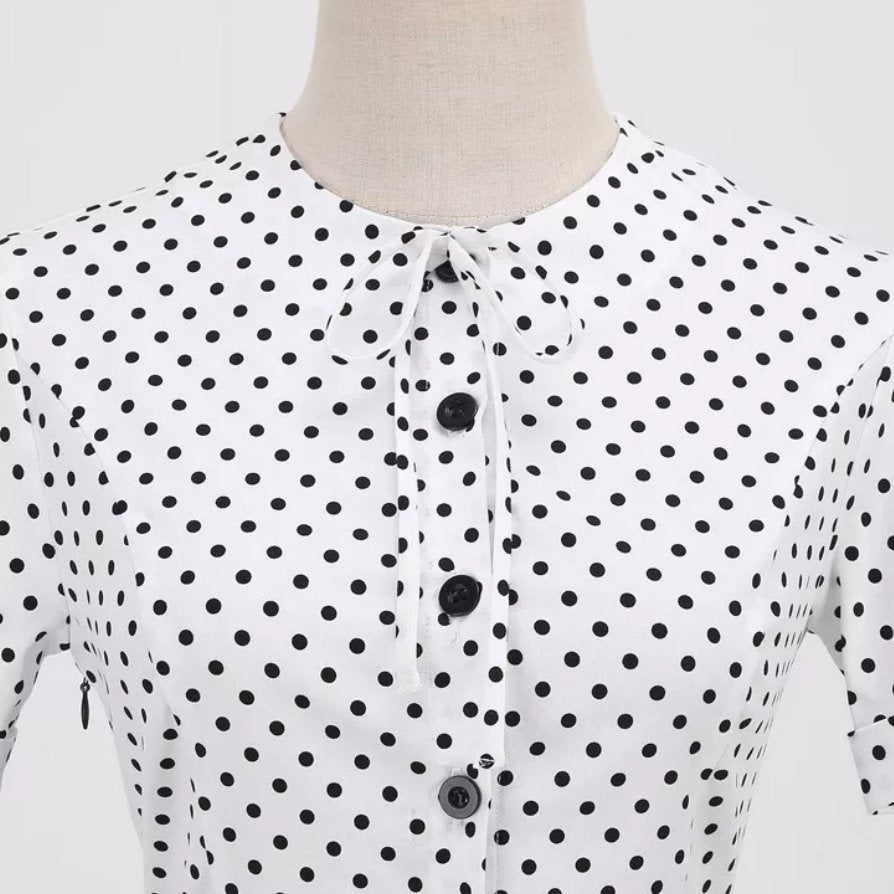Vintage 60-Tals Svartvit Klänning