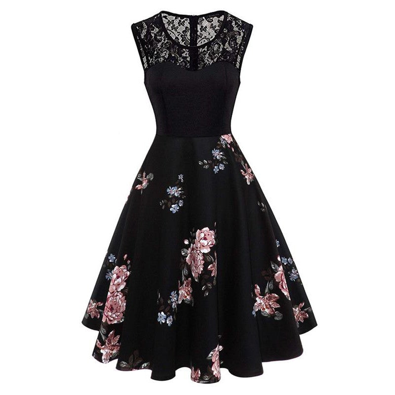 Vintage 50s Plus Size Klänning Svart