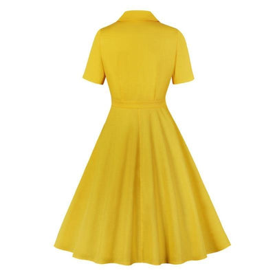 Vintage 50-Tals Gul Klänning