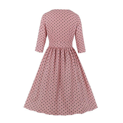 Vintage Långärmad Klänning Från 50-Talet